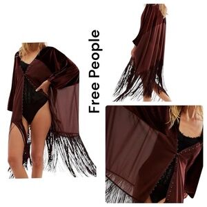 Free People Velvet Dreams Fringe Kimono